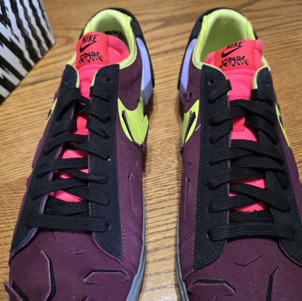 Nike Blazer Low ACRNM Size 11.5m Burgundy Suede Sneakers BRAND NEW!